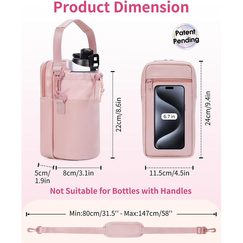 Water Bottle Bag With Strap Insulation For Hiking